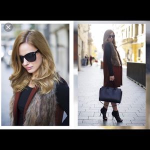 Zara Wool Vest W/ Fur